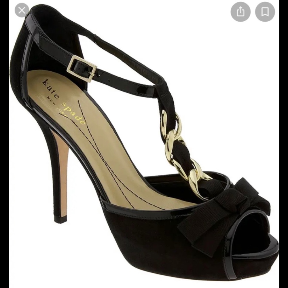 Kate Spade Glamour black open toe shoes. Size 7.5